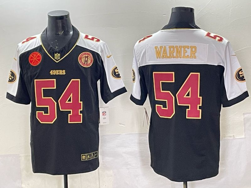 Men 2025 Nike San Francisco 49ers 54 Warner Black Limited NFL Jersey style 0066